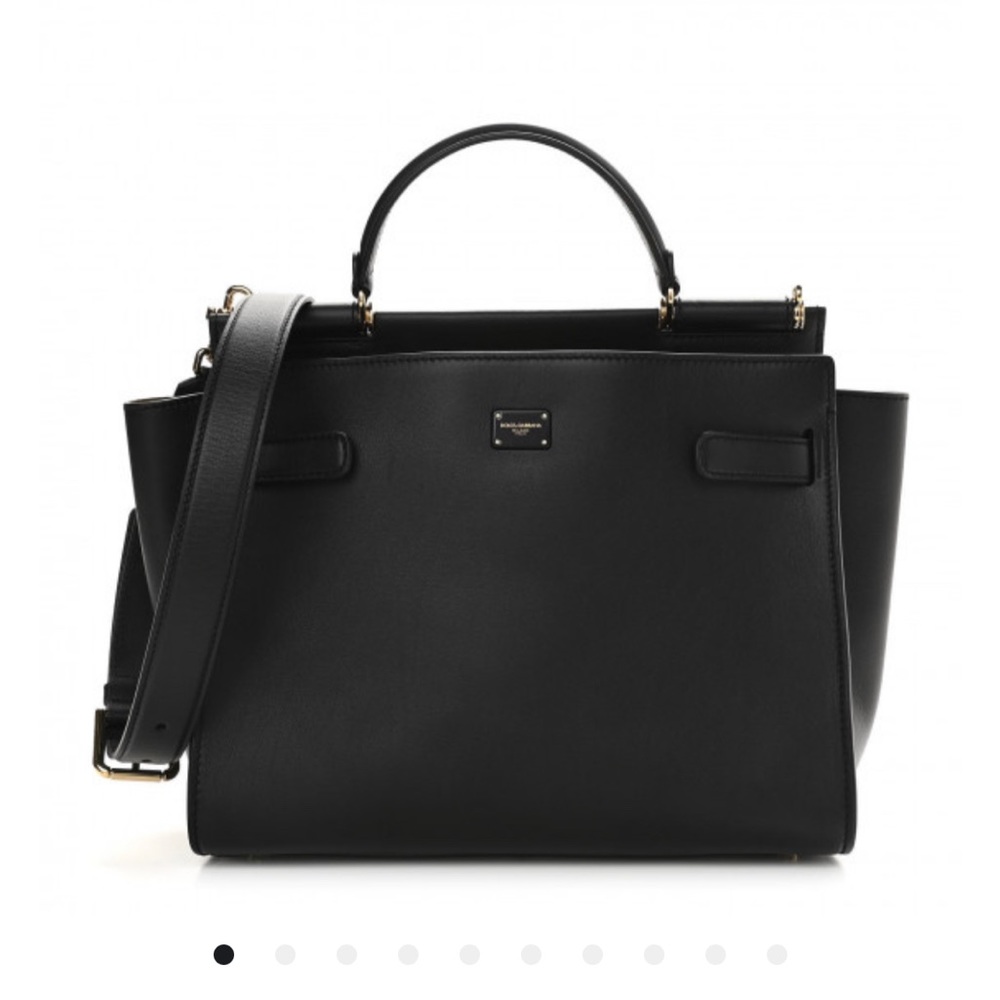 DOLCE & GABBANA Calfskin Large Miss Sicily Satchel Black